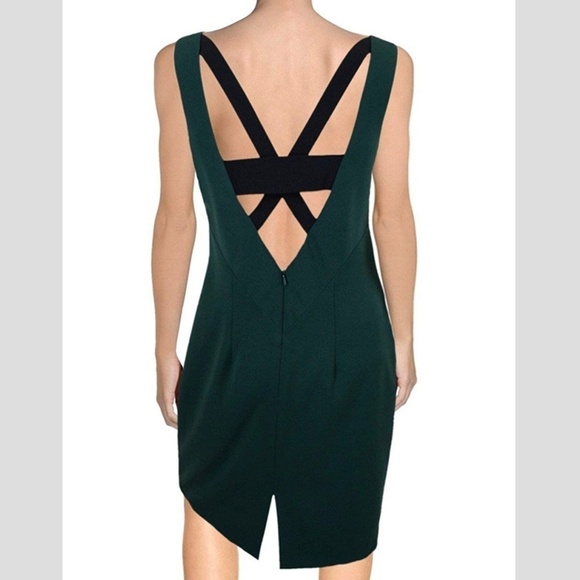 Black Halo Sheath with Cross Detail Casual Dress - Picture 1 of 8